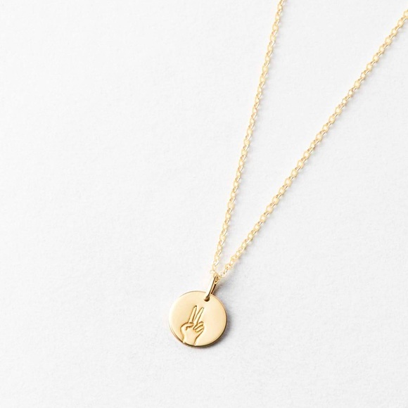 “Peace Out” Sign Language Minimalist Boho Necklace - Picture 2 of 16